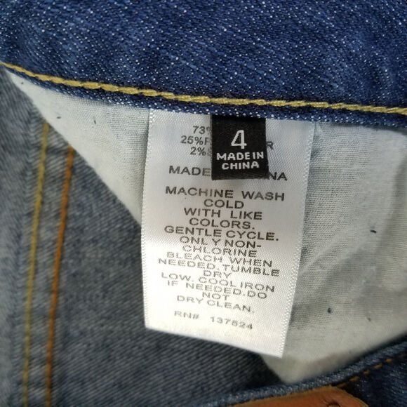 Express Jeans Womens 4 Blue Low Rise Straight Leg Dark Wash Denim W30 x L30.5 - Picture 10 of 16